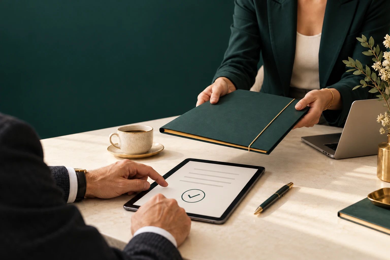Consegna della pratica pronta da approvare e firmare sul tablet